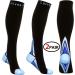 Compression Socks for Men & Women (2 Pairs) - Graduated Athletic Fit for Recovery, Travel, Running - Boost Stamina and Circulation - Black/Blue - L-XL - Buy Online on GoSupps.com