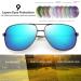 Joopin Polarised Sunglasses Al-Mg Metal Frame Double Bridge Aviation Sunglasses | UV Protection for Men & Women - A06 Gun Frame Blue Mirrored Lens - Buy Online on GoSupps.com