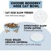 GOODSKY Raised Cat Dog Slow Feeder Bowl with Stand - Ceramic Elevated Anti-Skid Pet Bowl for Healthy Eating - 3 High, 8.5 Wide Fish-bone Blue - Buy Online on GoSupps.com