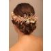 Chargances Bridal Gold Flower Leaf Hair Vine Wedding Pink Crystal Beaded Headband Dainty Rhinestone Handmade Hair Accessories for Women and Girls Brides - Buy Online on GoSupps.com