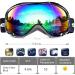 Snowledge Ski & Snowboard Goggles for Men & Women - OTG Double Lens UV400 Protection Windproof Safety Glasses - Compatible with Helmets - HB-167 Black/Blue-Green - Buy Online on GoSupps.com