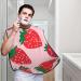 Buy Pink Strawberries Print Beard Bib Apron | Non-Stick Hair Catcher for Men | Perfect Shaving Gift | International Shipping - Buy Online on GoSupps.com
