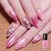 Hot Pink Pearl Glitter Nail Polish Gel Shimmering Shell Spiral Holographic Golden Shimmer Quick Dry Nail Varnish Mermaids Shining Sparkling Long Lasting No Need Cure DIY Nail Art Manicure - Buy Online on GoSupps.com