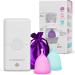 Ecoblossom Menstrual Cup Sterilizer - Modern Menstrual Cup Cleaner Unscented Sanitizer - 2-Minute Automatic UV Wash - Holder Fits Small Soft & Large Period Disc - UV Wipes Out 99.9% of Germs (+ Cups) UV Sterilizer + Cups