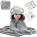 TYXHXTF 3PCS Hooded Baby Towel Bath Towel Large Soft Absorbent Baby Bath Towel Unique Animal Design Newborn Essentials for Boy and Girl Baby Gift Set Grey