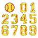 11 PCS Chenille Patches Iron On, Baseball Style 0-9 Number Applique Patches & Round Chenille Patch for Cloth, Embroidered Gold Sewing On Chenille Patch, Decorate Repair Patches for Hat Shirt Bag Jeans Yellow Number