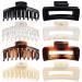 Claw Clip Hair Clip 8 Pack Rectangular Hair Clips for Women Girls Large Hair Jaw Clips Hair Clamps Bright black, brown, Light yellow, transparent color