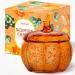 Pumpkin-Shaped Scented Candles | Black Vanilla & Truffle | Scented Candles for Halloween | Autumn Soy Candles for Home Scented | Large Jar 2 Wick Candle | 90 Hours Long Burning | Fall Candle Gift