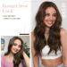 Invisible Wire Hair Extension Clip in Natural Wavy Synthetic Hair 20inch Chestnut Brown - Adjustable Size, Secure Clips Headband - Long Curly Secret Hair Piece for Women - Buy Online on GoSupps.com
