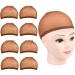 Brown Wig Caps 8 Pcs MORGLES 8 Pcs Nylon Wig Cap Dark Brown Wig Stocking Cap for Women Makeup