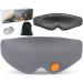 Comfortable & Breathable Cotton Sleep Eye Mask: Aromatherapy Ultra Soft 3D Eye Mask - Complete Blackout with Adjustable Velcro Closure Eye Blinder for Travel/Sleeping Grey
