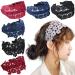 FZBNSRKO 5 Pcs Wide Lace Headband Wide Floral Lace Headbands Non-Slip Multicolor Lace Headband for Women and Girls Random Color