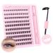 Parriparri Cluster Lashes Kit 120pcs Manga Individual Lashes with Bond and Seal D Curl Lashes Extensions Natural Look 8-16mm Wispy False Eyelashes Fluffy DIY Eyelash Extension with Glue W50 with Glue