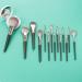 Makeup Brushes 14Pcs/Set Fan Brush Soft Fine Bristle Easy to Clean Safe Reused Professional Beauty Accessory Lightweight Green Tube Fan Makeup - Buy Online on GoSupps.com
