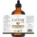 Organic Castor Oil 4oz - USDA Certified, 100% Pure for Eyelashes, Eyebrows, Hair Growth - Skin Moisturizer & Hair Treatment - Buy Online on GoSupps.com
