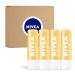 NIVEA Milk and Honey Lip Care Moisturizing Lip Balm Stick with Shea Butter 4 Pack of 0.17 Oz Sticks