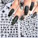 9 Sheets Halloween Nail Art Nail Stickers Skull Spider Ghost Eyes Halloween 3d Black Adhesive Nail Stickers Nail Halloween Spider Web Halloween Nail Decals Blood Foil Embellishments Ins Popular