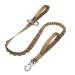 Excellent elite spanker tactical bungee dog leash leash leash elastic brown black dog leash walk training leash (brown)