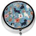 Border Collie Florals Round Pill Box | 3 Compartment Portable Travel Organizer for Vitamins & Medications - Buy Online on GoSupps.com