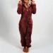 Haiorziyou Women's Winter Jumpsuit - Fluffy Hooded Fleece Pajamas Cuddly Teddy Onesie Soft Warm Overall 5XL - Buy Online on GoSupps.com