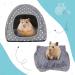Hioph Guinea Pig Bed House Cozy Hamster Rabbit Bed with Removable Pad Warm Sleeping House Samll Animal Hideout for Guinea Pig Hamster Rabbit Hedgehog Chinchilla(Gray Star Pattern) - Buy Online on GoSupps.com