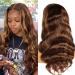 Honey Brown Ombre Human Hair Lace Front Wig 26 Inch Brazilian Body Wave 180% Density - Pre Plucked with Baby Hair - Buy Online on GoSupps.com