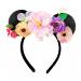 JUTTIRA Flowers Mouse Ears Hair Band Floral Mouse Ears Headbands  Flower Headwear Hair Hoop Princess Floral Head Bopper Cosplay Costume Tiara For Kids Girls & Adult