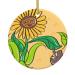 YYHHAOFA Sunflower Seeds and Sunflowers Pattern Christmas Ceramic Round Pendant Decoration - Festive Hanging Ornament for Stores and Homes -2.9 in
