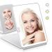 2023 Upgraded Travel Makeup Mirror with Lights and Travel Magnifying Mirror (3x 5x Magnifying)  Ultra Thin Portable Mirror for Makeup  Travel Vanity Mirror with Touch Screen  USB Rechargable 1800mAh  Large