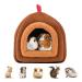 Guinea Pig Bed Small Pet Cotton Nest Windproof Guinea Pig House Hideout Soft Fleece Nest Guinea Pig Cage Cave for Hamsters Chinchillas Ferrets Bunny Mini Hedgehog Brown