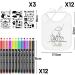 12-Piece Baby Bib Painting Set | Colored Textile Pins & Stencils | DIY Baby Shower Gift | Double-Sided 22x18 cm - Buy Online on GoSupps.com