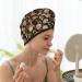 Fast-Drying Hair Towel Wrap - Buttoned Towel Turban for Quick Hair Drying (Edgehog & Mushrooms - Buy Online on GoSupps.com