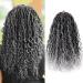 New Goddess Locs Crochet Hair 14 Inch Faux Bohemia Locs with Curly in Middle and Ends for Black Women Boho Hippie Locs Synthetic Braiding Hair Extension(14 inch,6Packs,1B-Gray) 14 Inch (Pack of 6) #1B-Gray