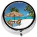 Jamaica Beach Mini Round Pill Box | 3 Compartment Travel Organizer | Portable Pill Case for Pocket & Office Use - Buy Online on GoSupps.com