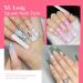 Lionvison XL Long Square Nail Tips - Half Cover Clear False Nails for Acrylic Extensions - Professional French Nail Salon Quality - 12 Sizes Straight Flat Pre Shaped for Home DIY - Buy Online on GoSupps.com