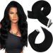 Moresoo Tape in Hair Extensions Black Human Hair Extensions Tape in Jet Black Tape in Extensions Real Hair 16 Inch 20 Pieces/50g #1 16 Inch #1