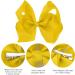 Sibba Ribbon Hair Bows Clips Barrettes - 2 Pcs 6 Inch Vintage Ponytail Holder Cheerleading Hairpin - Yellow Hairbows for Christmas, Valentine's Day, Easter - Girl's Styling Accessory - Buy Online on GoSupps.com