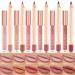 Aseawave Lip Liner and Lipstick Set  12 Pcs Long Lasting Nude Lip Liner Pencils with Matte Lipgloss  Waterproof Liquid Lip Sticks Make up Gift Set for Black Mature Women