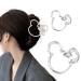 BENOSPACE 2Pcs Metal Hair Claw Clips Mouse Lady Large Silver Hair Clips for Thick Heavy Hair Mouse Head hollow out Non-slip Hair Catch Barrette Jaw Clamp Fashion Hair Styling Accessories for Women
