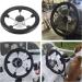 DasMarine 11 5-Spoke Stainless Steel Boat Steering Wheel - 25 Degree Dish, 3/4 Shaft - Black PU Foam Grip - No Knob - Buy Online on GoSupps.com