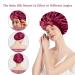 2 PCS Silk Bonnets for Black Women - Reversible Satin Hair Wrap Cap for Sleeping & Showering | Adjustable Satin Night Cap for Long Curly Hair - Black & Wine Red - Buy Online on GoSupps.com