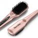 Terviiiix hair smoothing brush negative-ion ceramic hair gladding brush for hair types anti-brewing ceramic smoothing ridge with dual voltage 16 temp settings hot brush auto-off