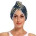 Gold Pineapple Dark Blue Hair Towel 2 Pack Super Absorbent Hair Drying Towel Quick Dry Hair Turbans Head Towel with Button Twisty Wrap for Women Girls