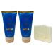 Bath & Body Works True Blue Spa Travel Size Super Rich Body Cream 2 Pack with a Natural Oats Sample Soap.
