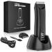 ATESON Body Hair Trimmer for Men, Beard Trimmer for Men, Electric Pubic Hair & Groin Hair Trimmer with Charging Dock, Body Groomer Ball Shaver with Light Waterproof