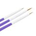 Premium Stripe Brush Set Purple Nail Art - Studio Quality - Pack of 3 Wood