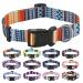 Mihqy dog collar adjustable soft & comfort dog collar Bohemian flowers geometric trunk design for small medium and large dogs (Bohemian orange XS) XS (neck circumference 20-30 cm width 1.5 cm) Bohemian orange