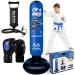 Marwan Sports All in One Sun-Resistant Punching Bag for Kids | 3-12 Years Old Inflatable Kids Punching Bag Set with Hand-Stitched Boxing Gloves | Freestanding Boxing Bag Set Toy for Boys & Girls blue/black