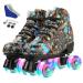 Unisex Indoor and Outdoor Roller Skates Classic High-top for Adult Skating Four-Wheel Roller Skates black flash wheel US:10
