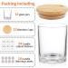 15 Pack Clear Candle Glass Jars with Bamboo Lids - 7oz Empty Candle Containers - Sticky Labels Included - Dishwasher Safe - Bulk Packaging - Buy Online on GoSupps.com